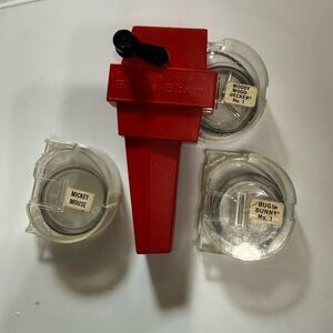 Vintage Tru-Vue Roll-a-Show Viewer Red With 3 Original Films Mickey Woody Bugs